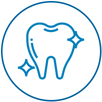 An icon representing clean teeth at the orleans dentist
